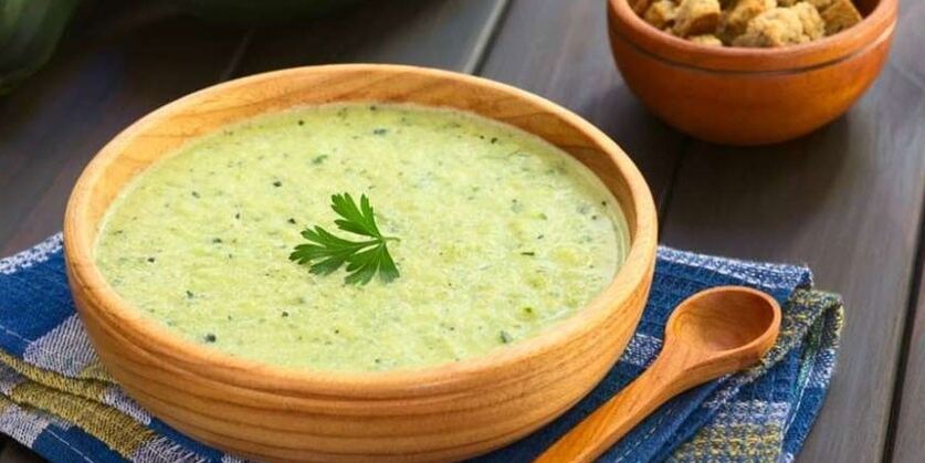 Cabbage and Zucchini Soup is a stomach-healthy dish on the hypoallergenic diet menu