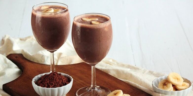 slimming cocktail with banana and chocolate